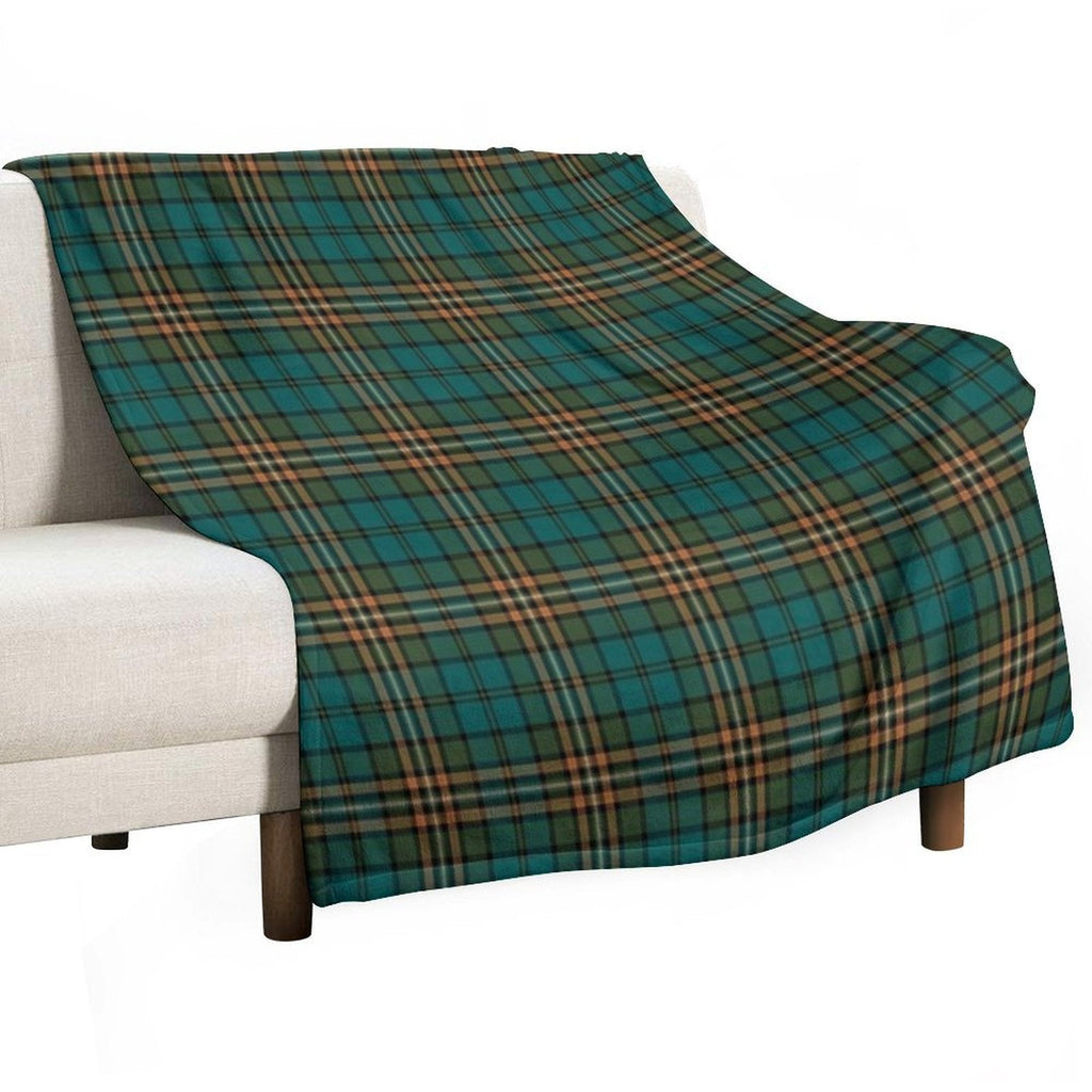 FITZSIMMONS (Fitzsimons) Tartan  Historic Irish Family Name Plaid Design Throw Blanket