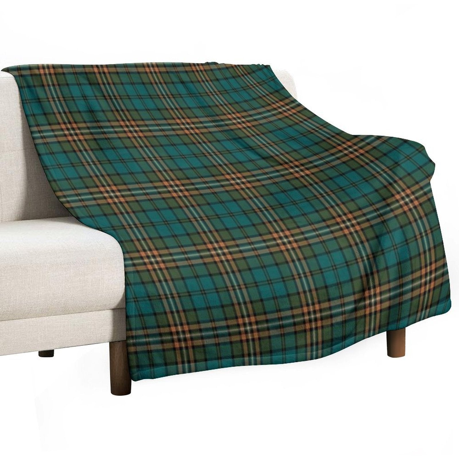 FITZSIMMONS (Fitzsimons) Tartan  Historic Irish Family Name Plaid Design Throw Blanket