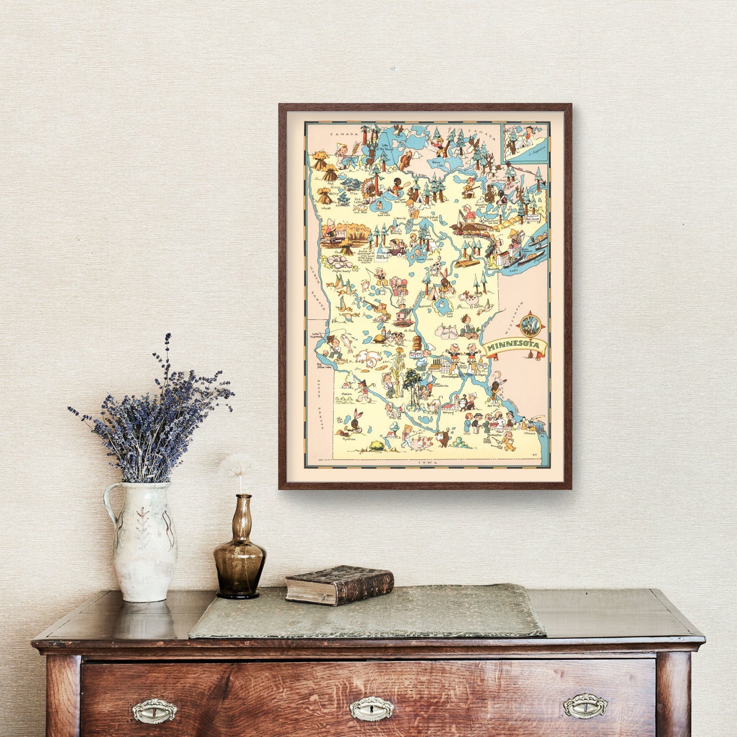 Vintage Map of Minnesota 1935