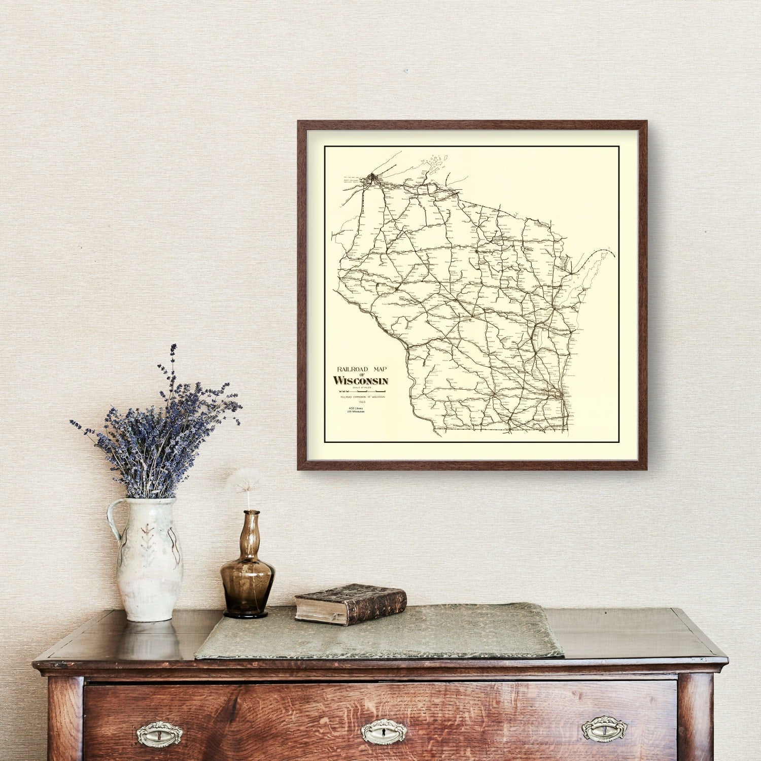 Vintage Map of Wisconsin 1923