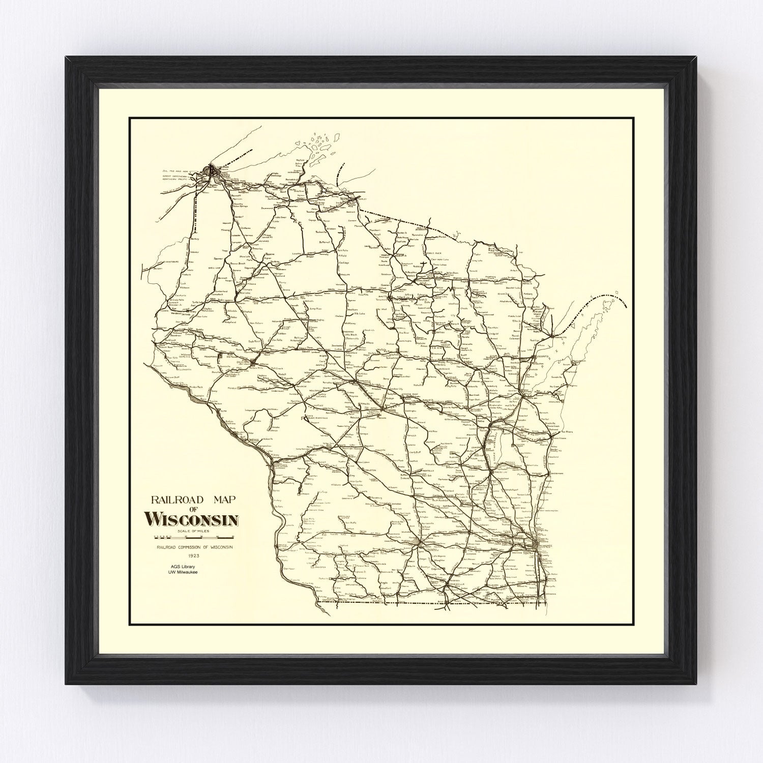 Vintage Map of Wisconsin 1923