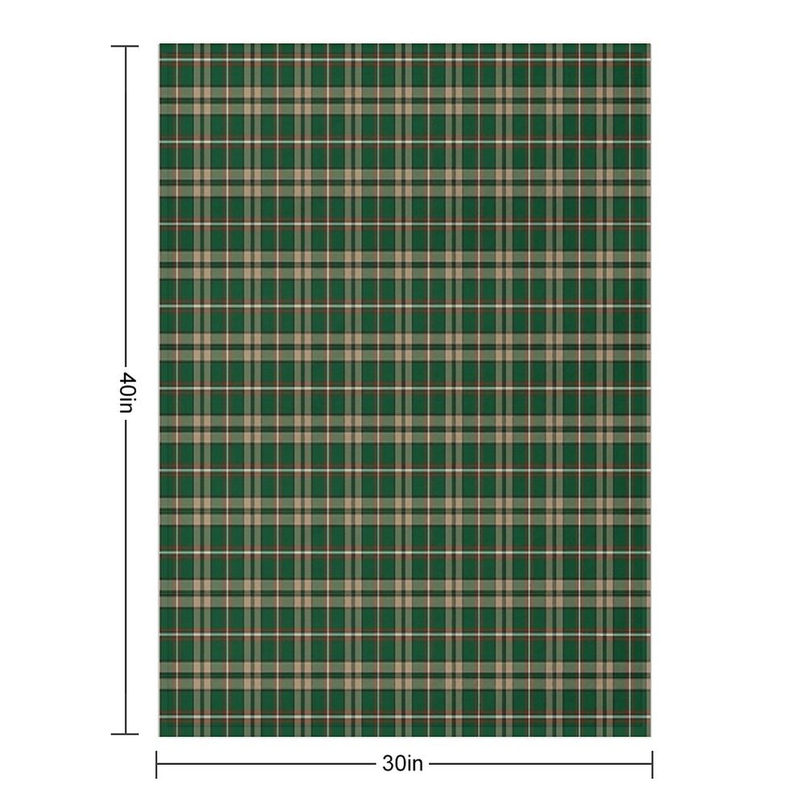 O'Neill Tartan Tan And Green Irish Plaid Easy Care Throw Blanket
