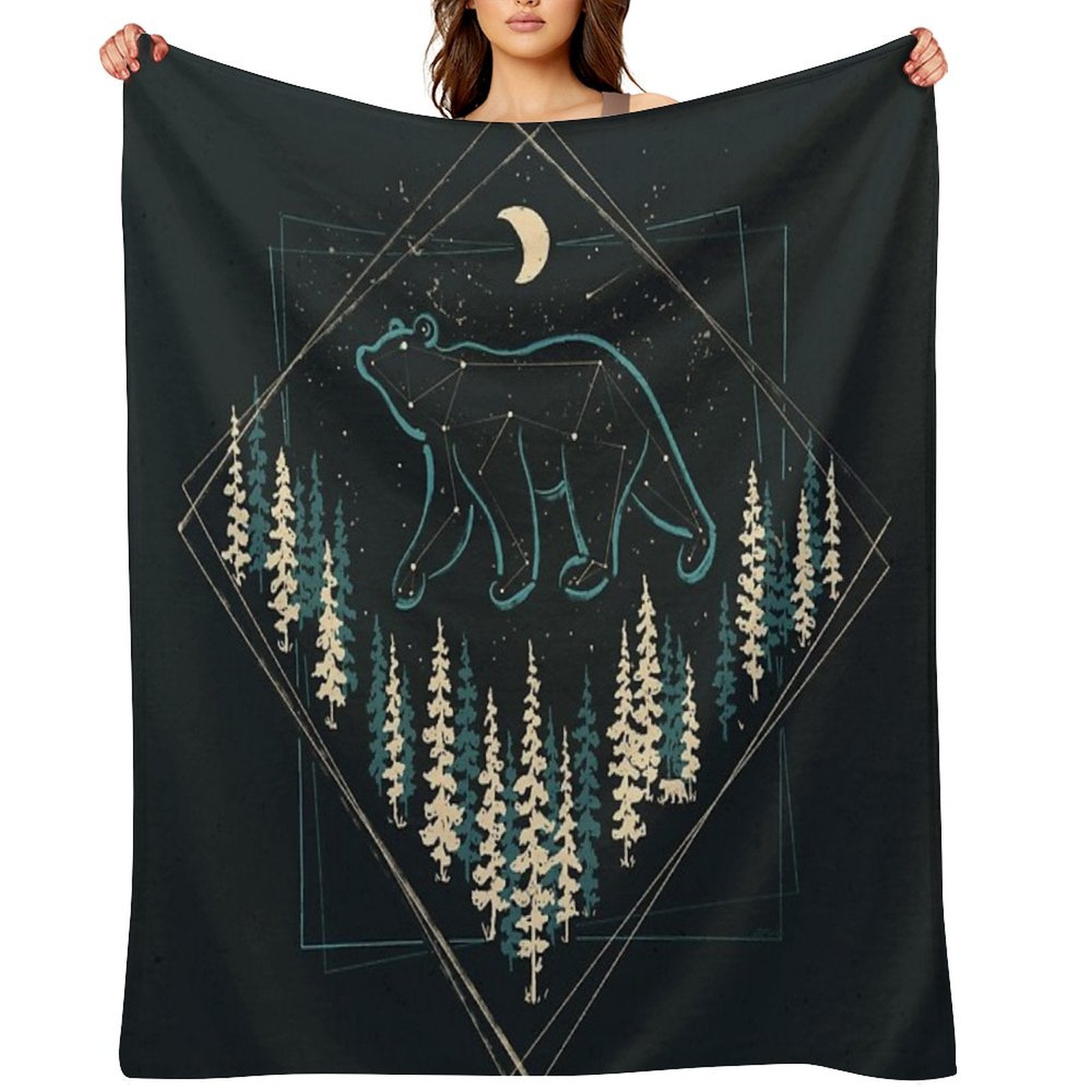 The Heaven's Wild Bear Throw Blanket