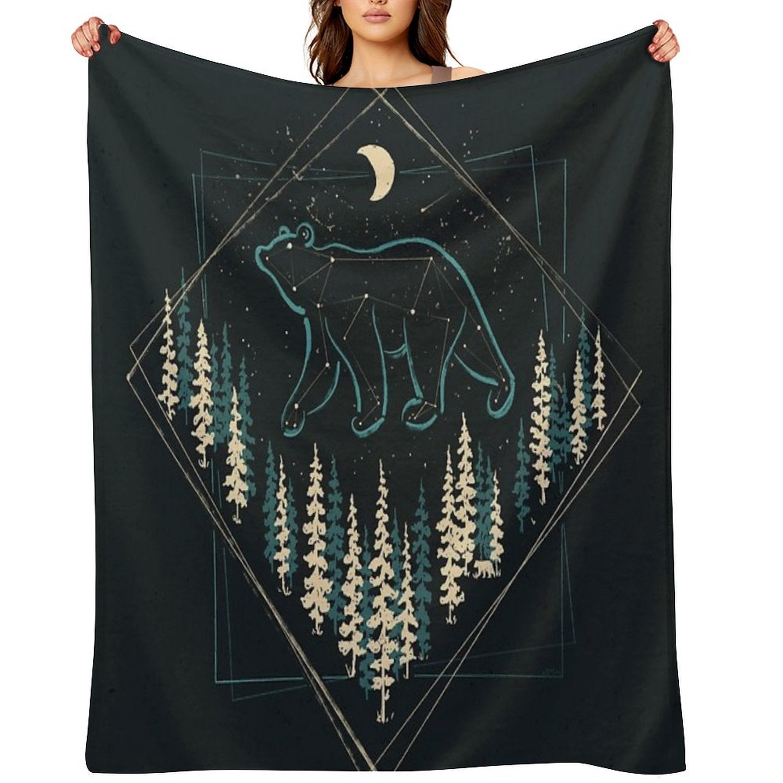 The Heaven's Wild Bear Throw Blanket