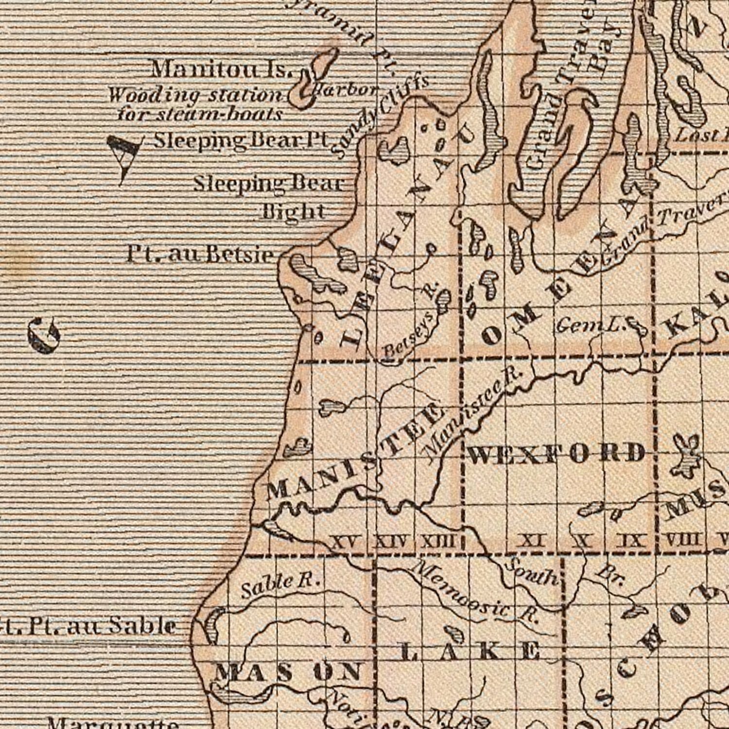 Vintage Map of Michigan 1842