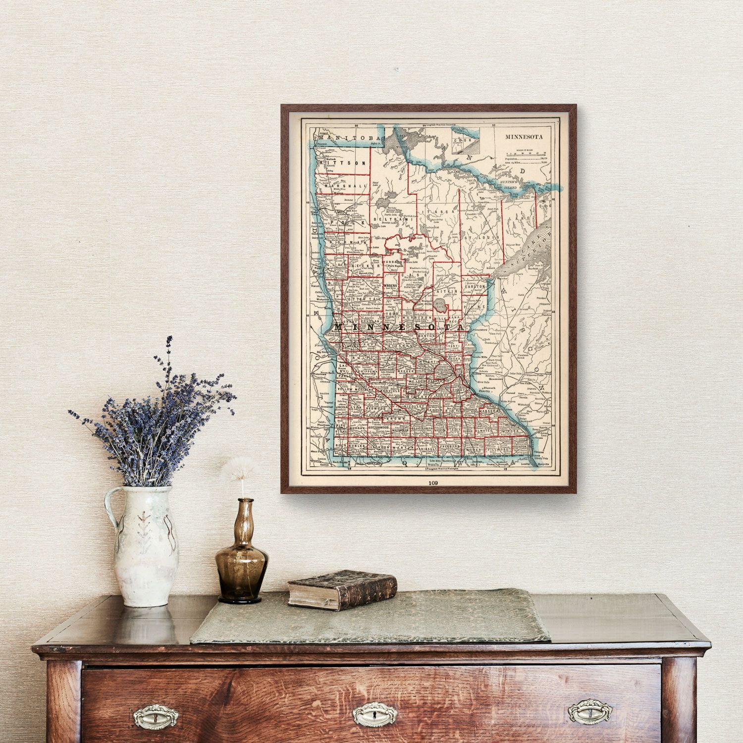 Vintage Map of Minnesota 1893