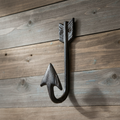 Frontier-Inspired Cast Iron Arrow Head Hook - Rustic Wall Organizer