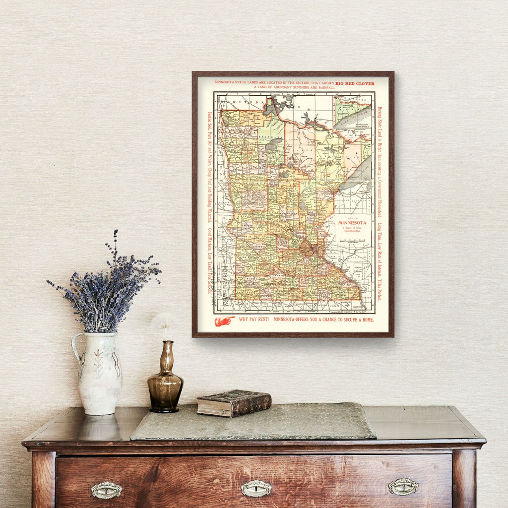 Vintage Map of Minnesota 1904