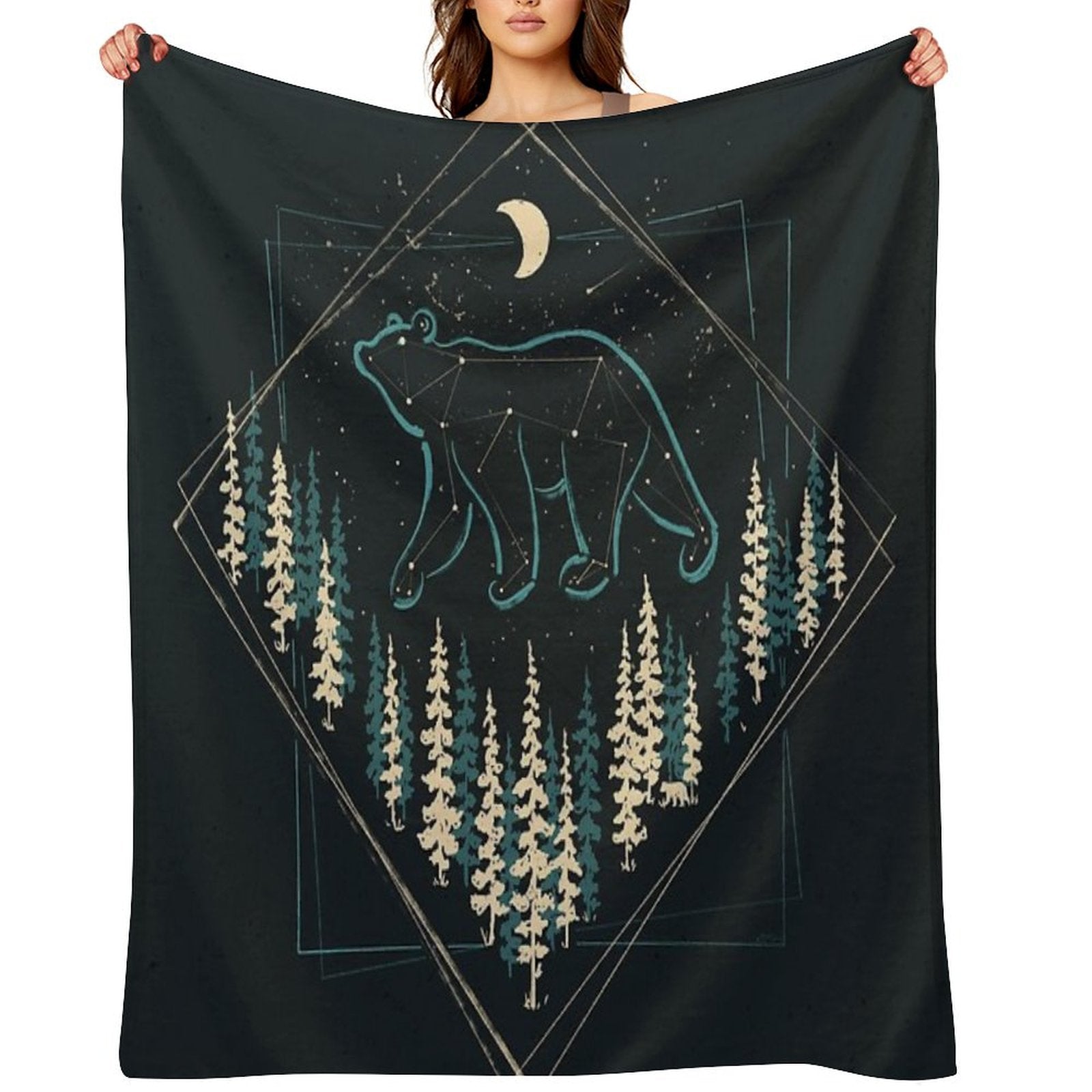 The Heaven's Wild Bear Throw Blanket