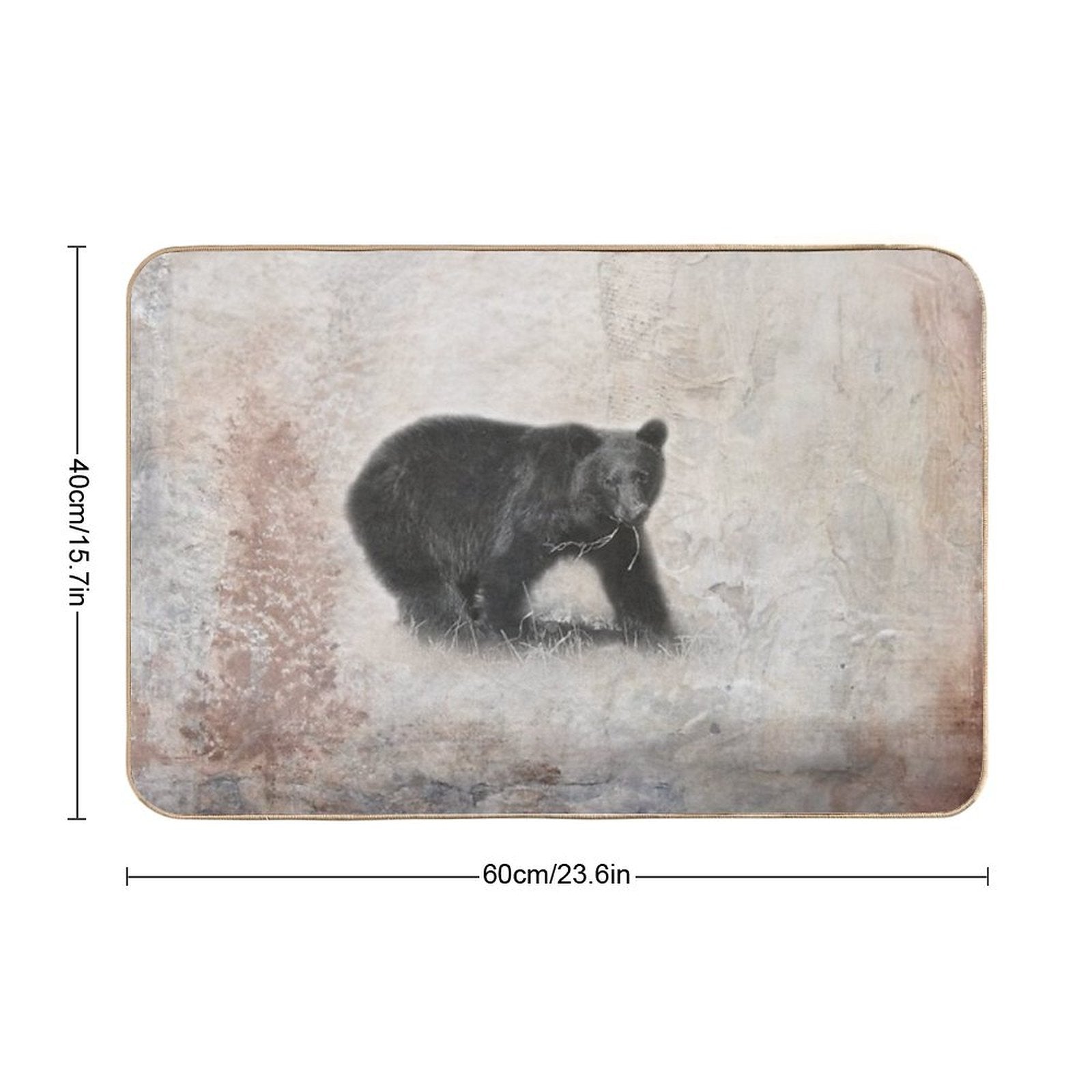Black Bear, Cabin Decor Bath Mat