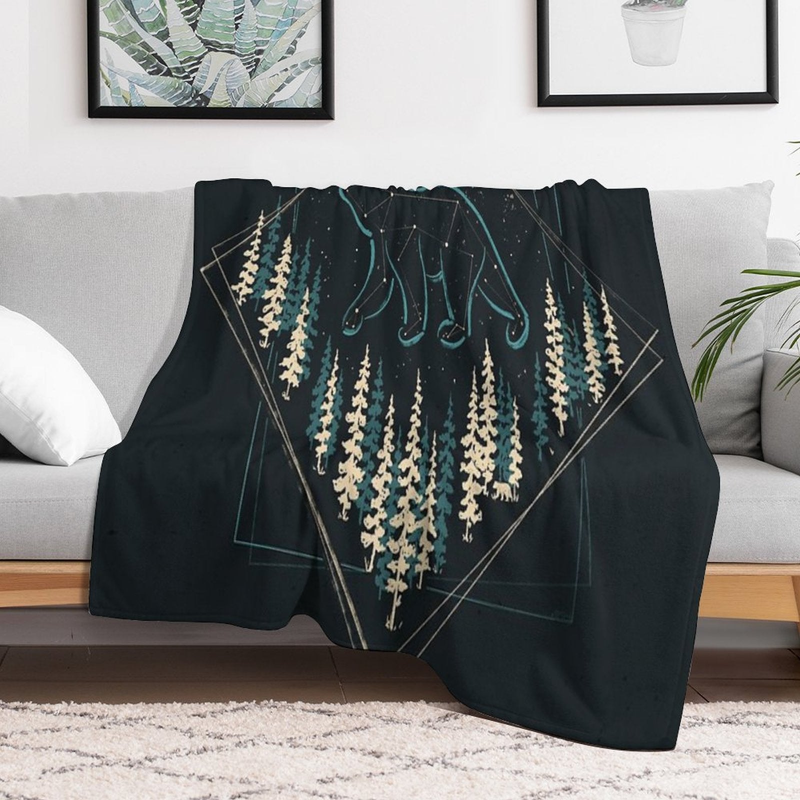 The Heaven's Wild Bear Throw Blanket