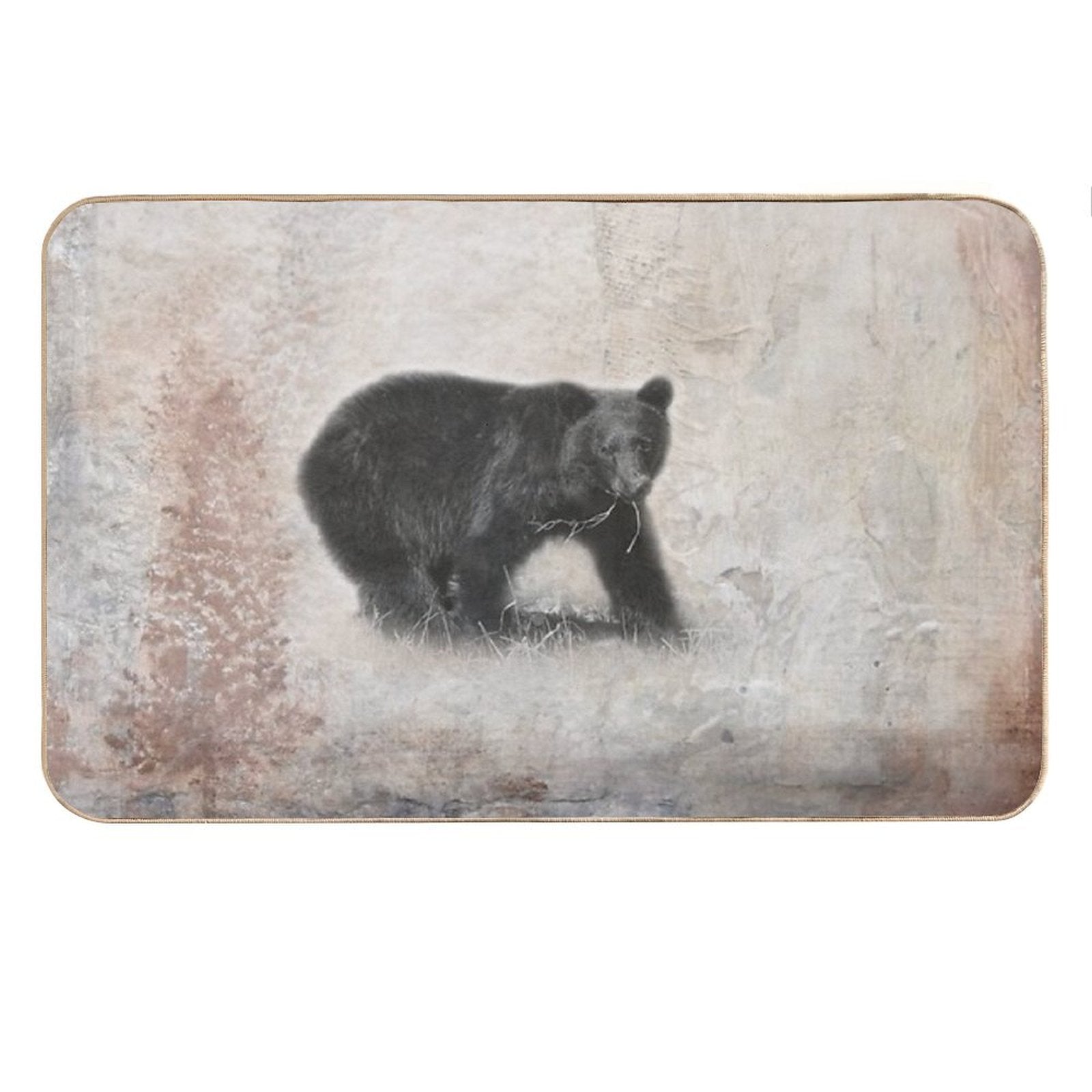 Black Bear, Cabin Decor Bath Mat