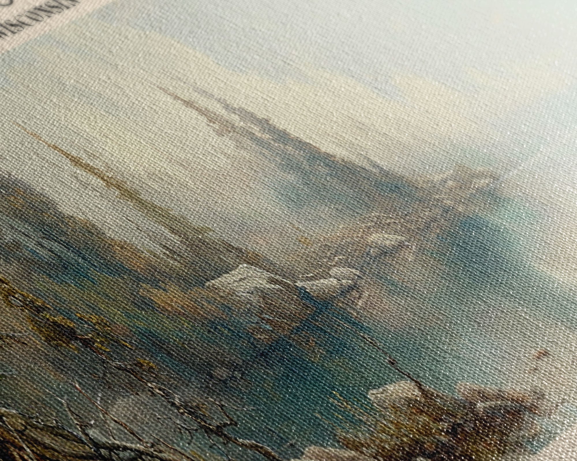 Lake Superior Framed Canvas Print, Lake House Decor, Panoramic Wall Art, Travel Poster, Beautiful Landscape Painting, Modern Art