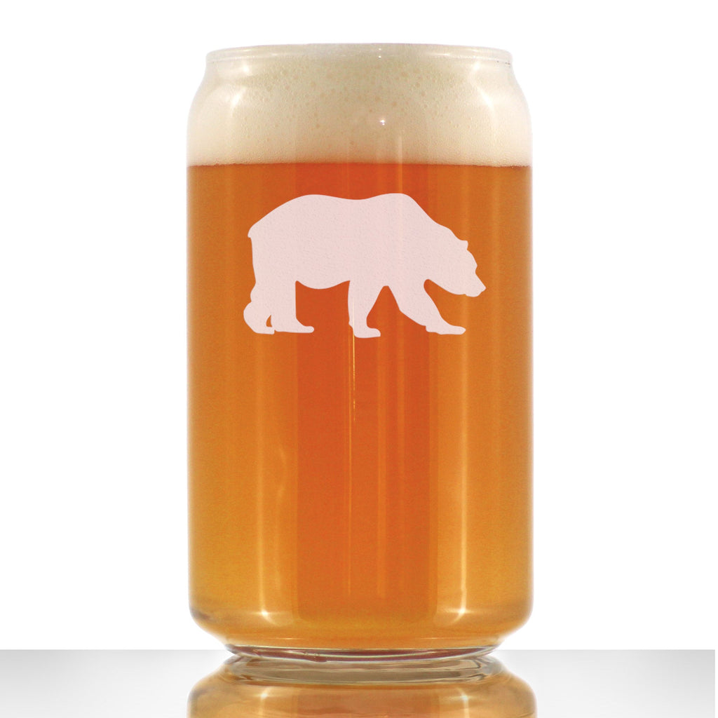 Bear Beer Can Pint Glass - Cabin Themed Gifts or Rustic Decor for Men and Women - Fun Drinking or Party Glasses - 16 oz