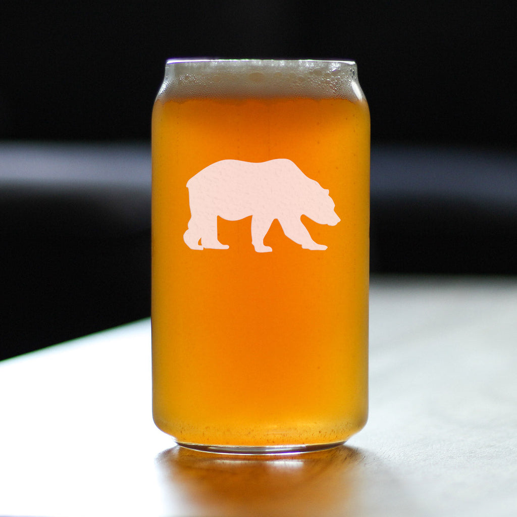 Bear Beer Can Pint Glass - Cabin Themed Gifts or Rustic Decor for Men and Women - Fun Drinking or Party Glasses - 16 oz