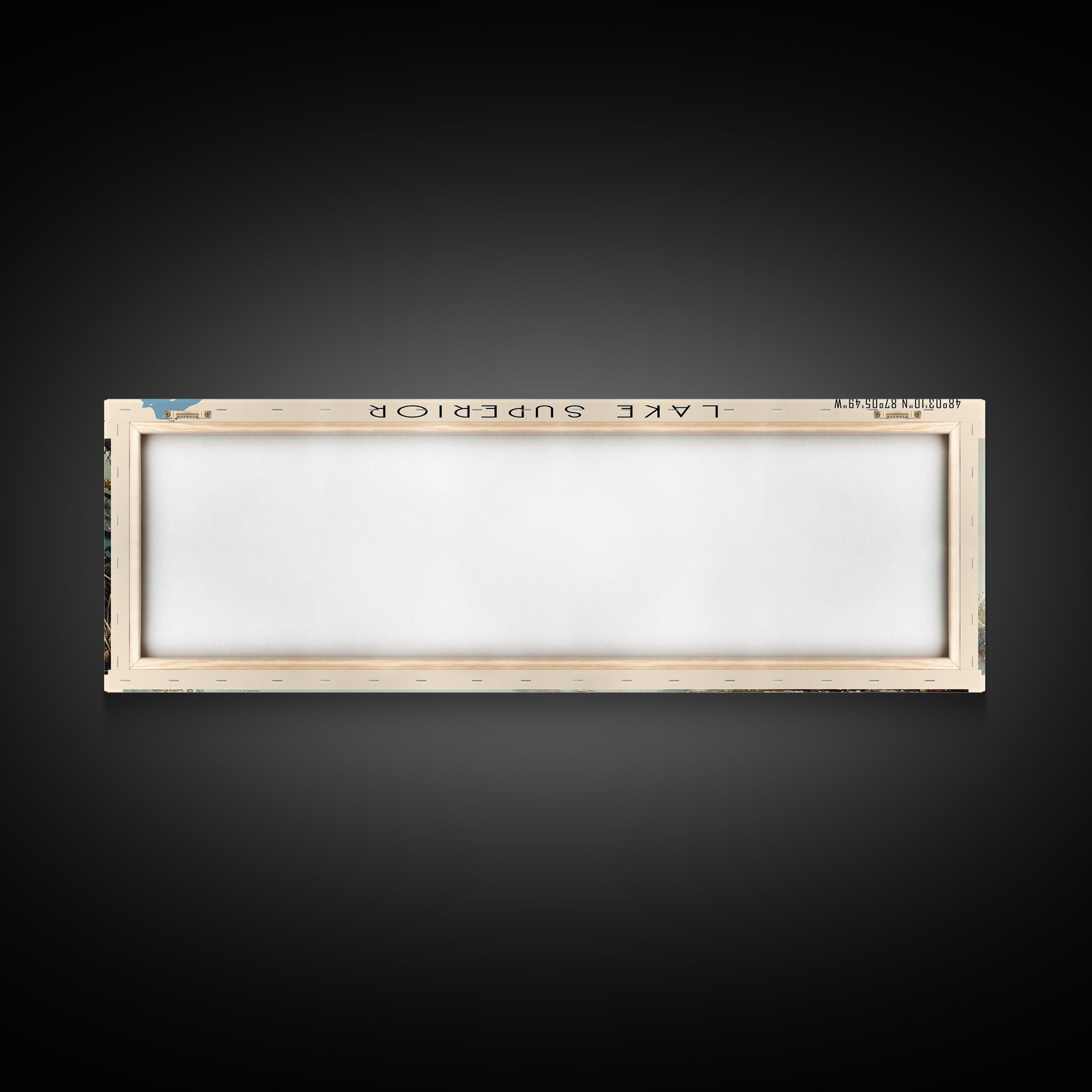 Lake Superior Framed Canvas Print, Lake House Decor, Panoramic Wall Art, Travel Poster, Beautiful Landscape Painting, Modern Art