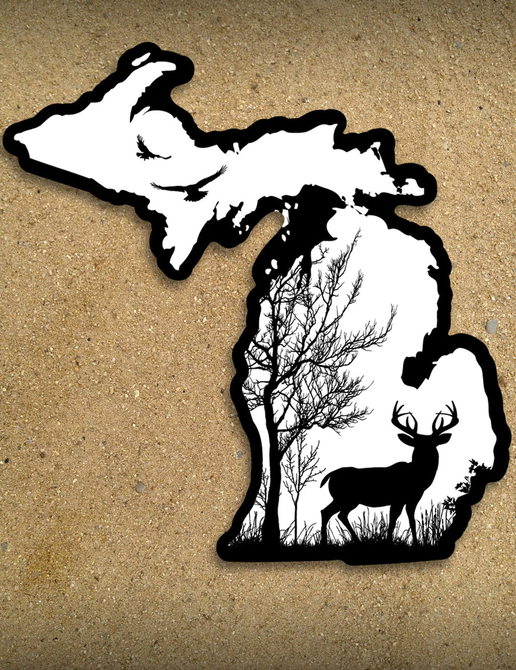 Deer In The Woods - 6" Michigan Sticker