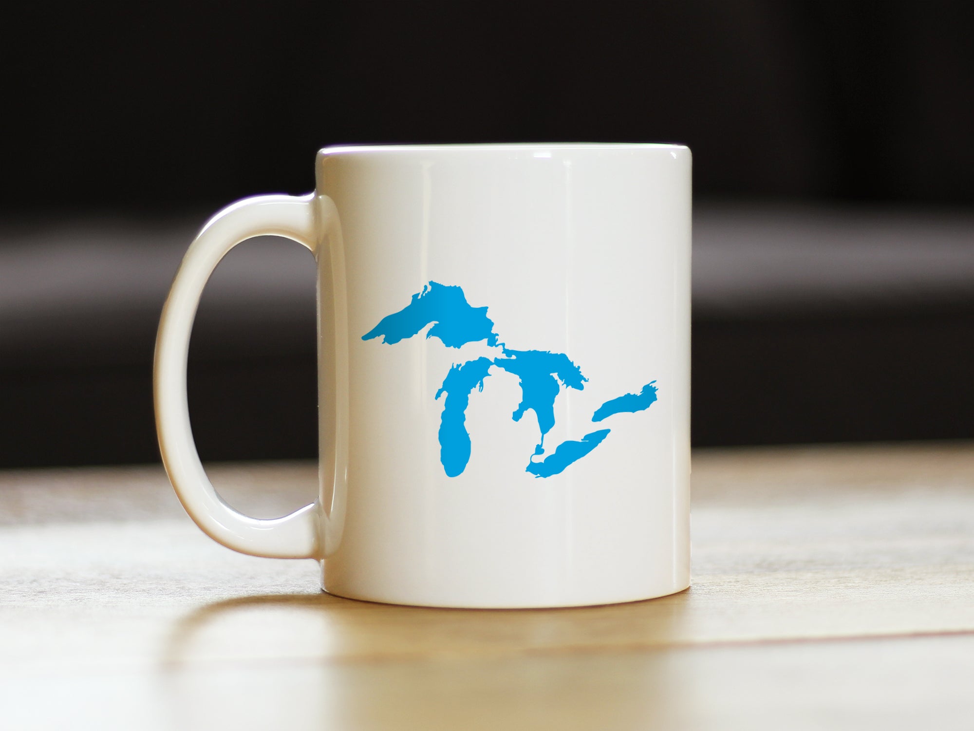 Great Lakes Map Coffee Mug - Unique Art Gifts for Midwestern Women & Men