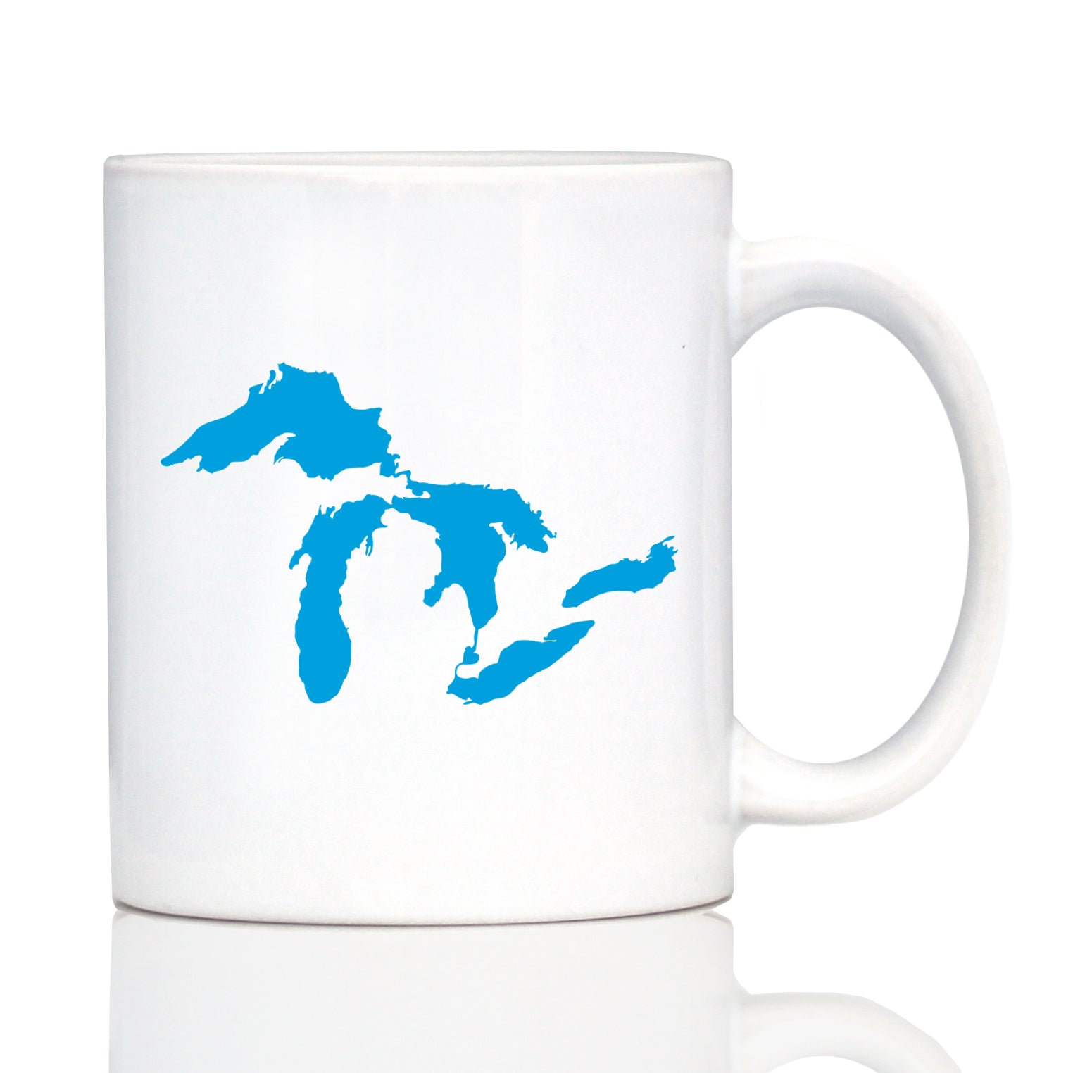 Great Lakes Map Coffee Mug - Unique Art Gifts for Midwestern Women & Men