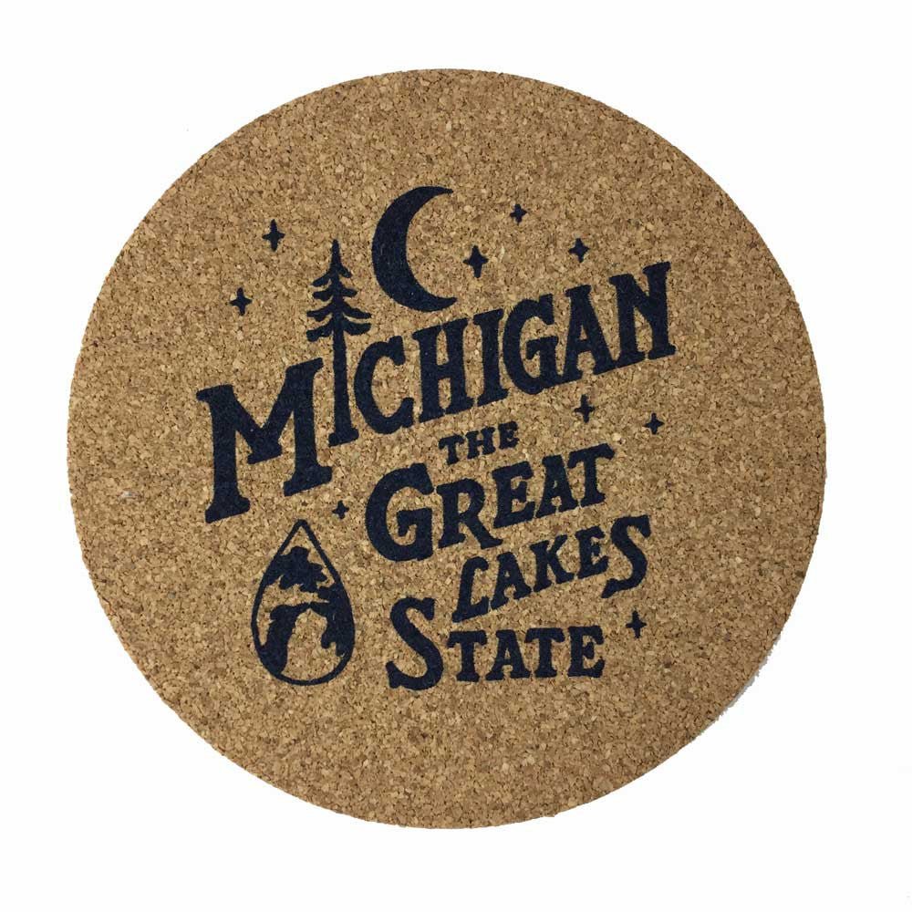Coaster Set - Michigan Vintage Font