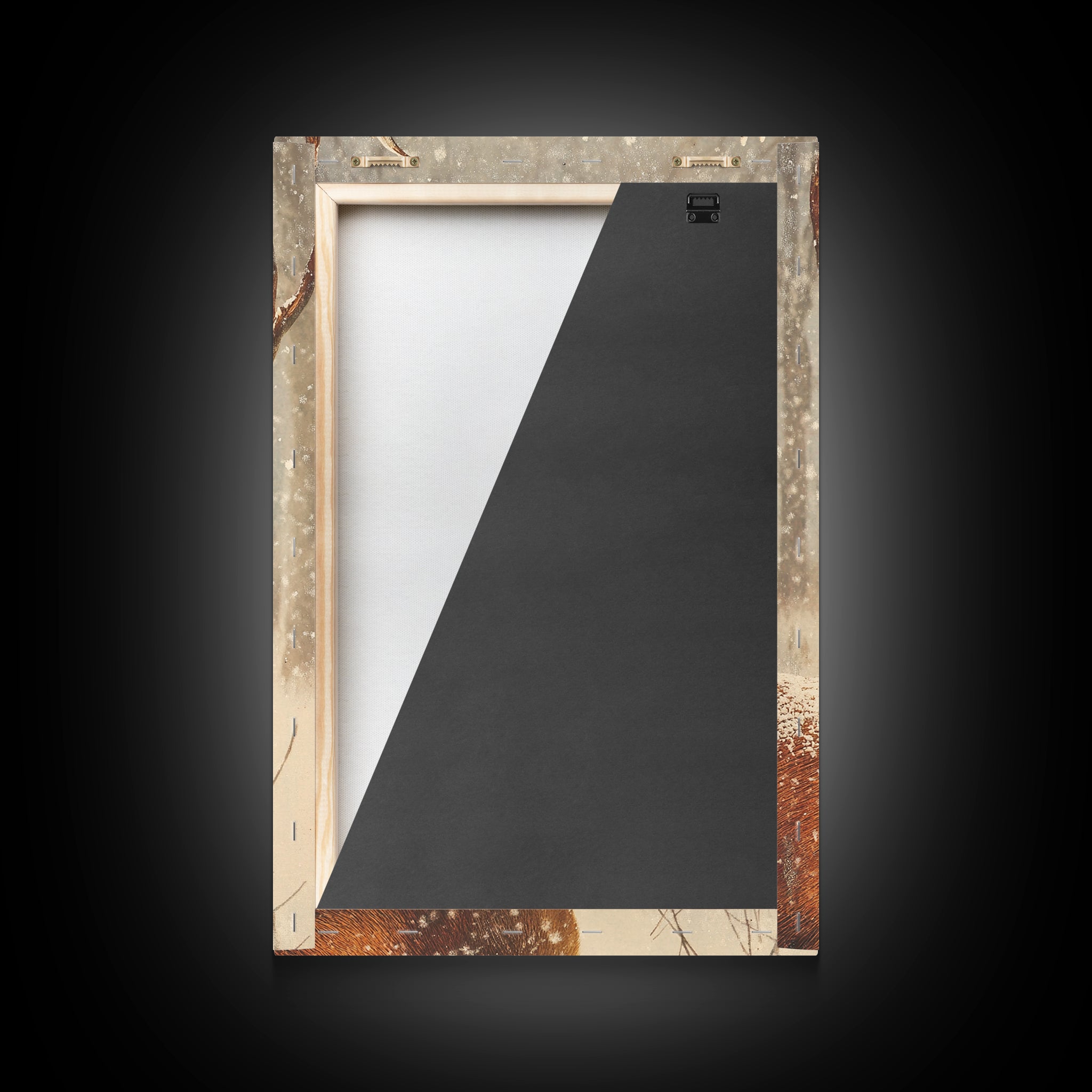 Portrait of a Deer in Winter, Framed Canvas print, Winter Decor, Winter Not Christmas Wall Art, Seasonal Decor