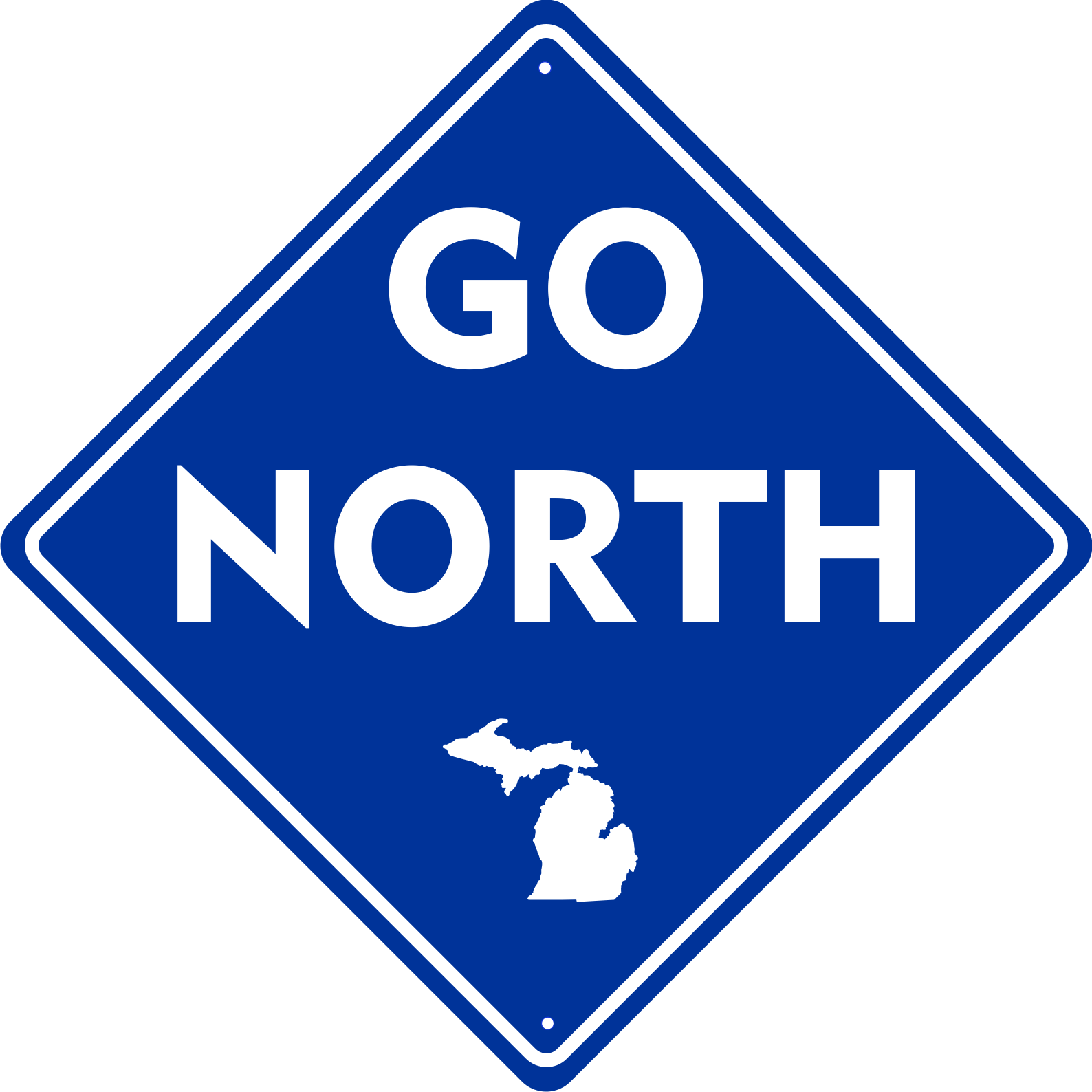 Metal Sign - Michigan Go North