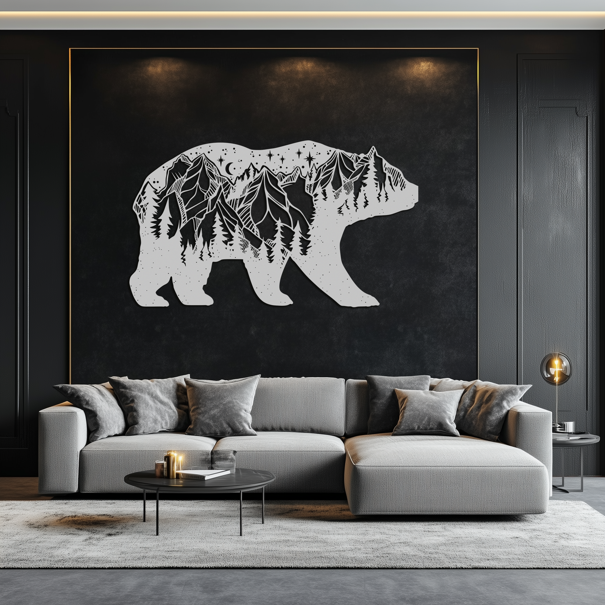 Mountain Bear Metal Wall Art - Nature-Inspired Wildlife Decor - KAF094