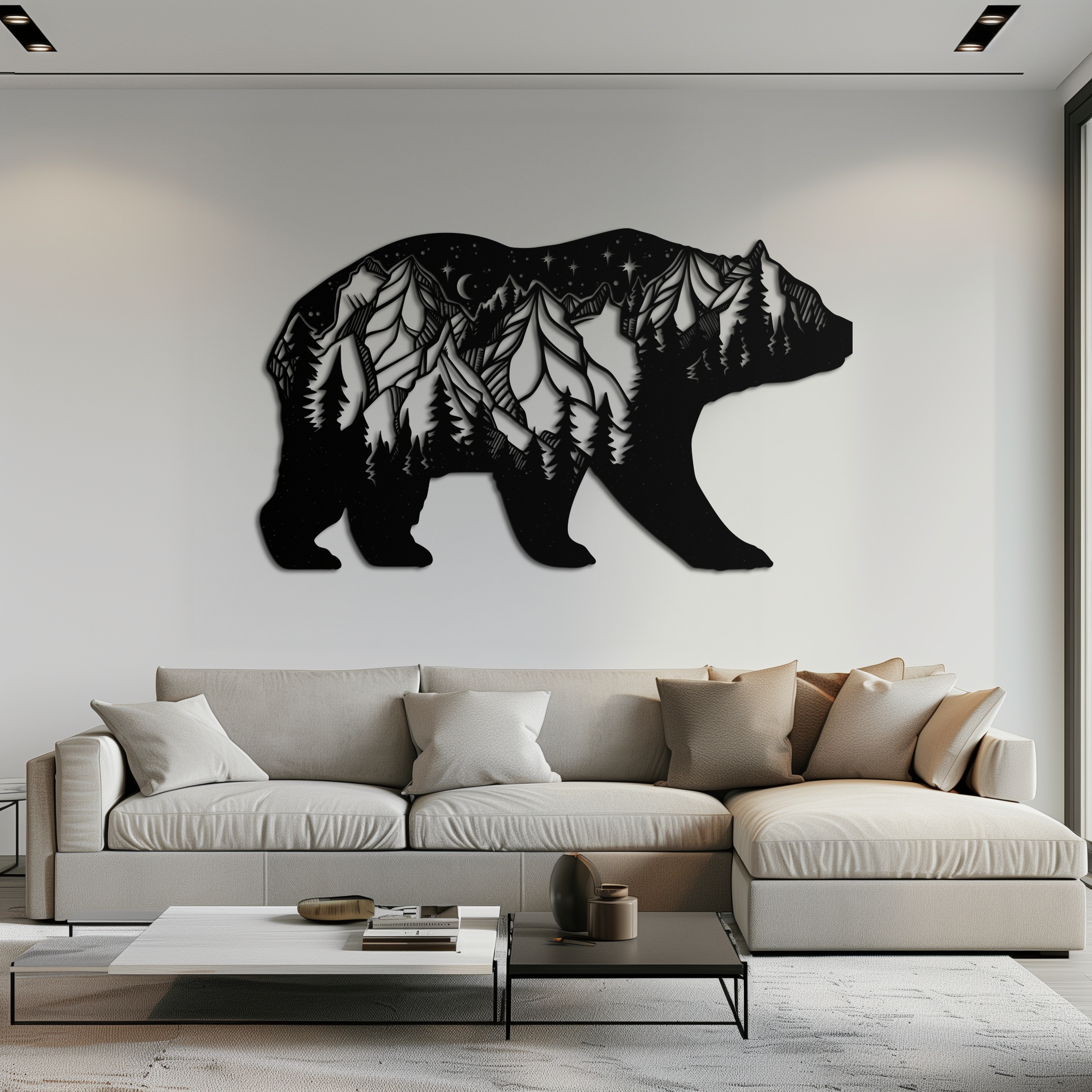Mountain Bear Metal Wall Art - Nature-Inspired Wildlife Decor - KAF094