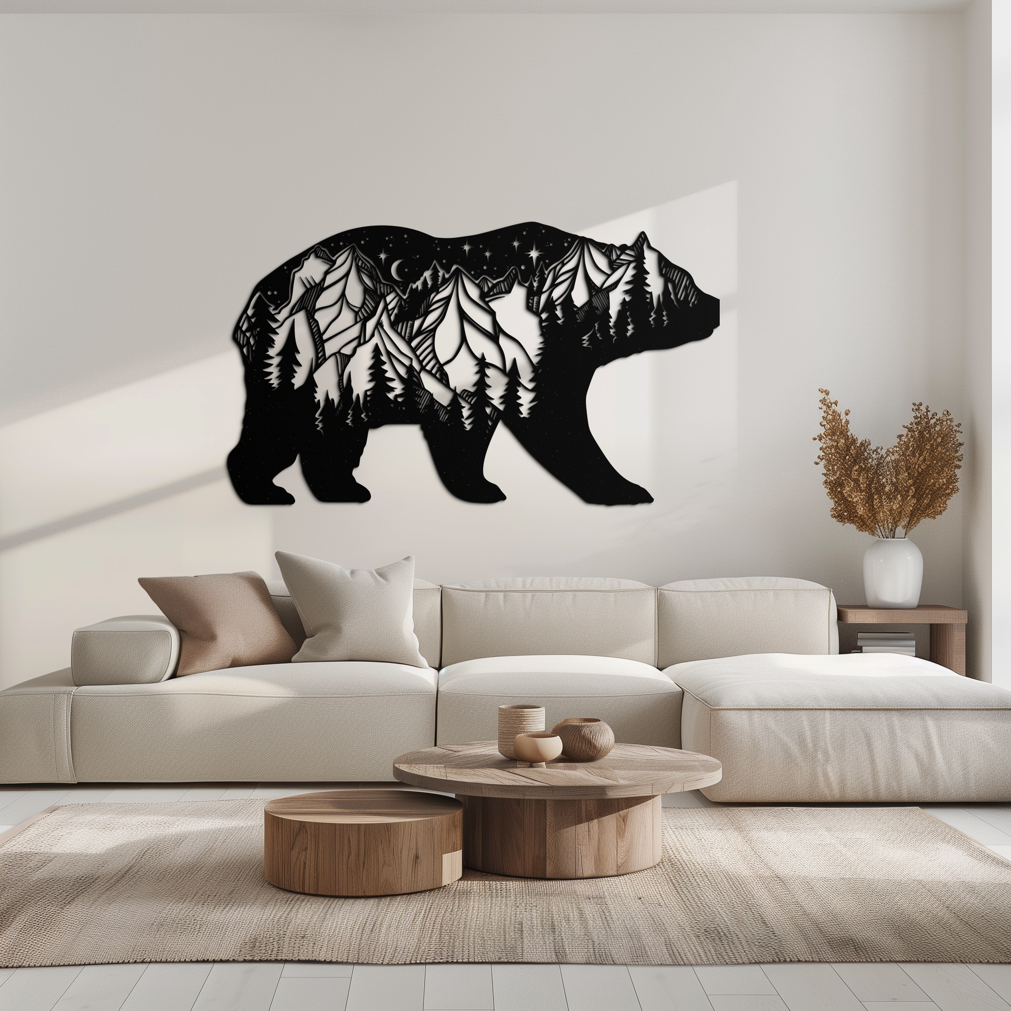 Mountain Bear Metal Wall Art - Nature-Inspired Wildlife Decor - KAF094