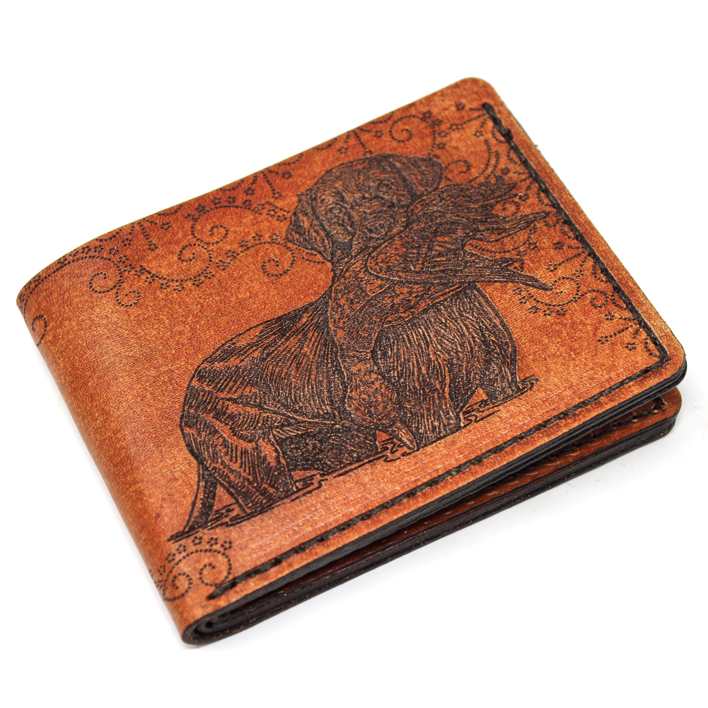 Leather Bill Fold Mens Wallet -  Mallard Retrieved
