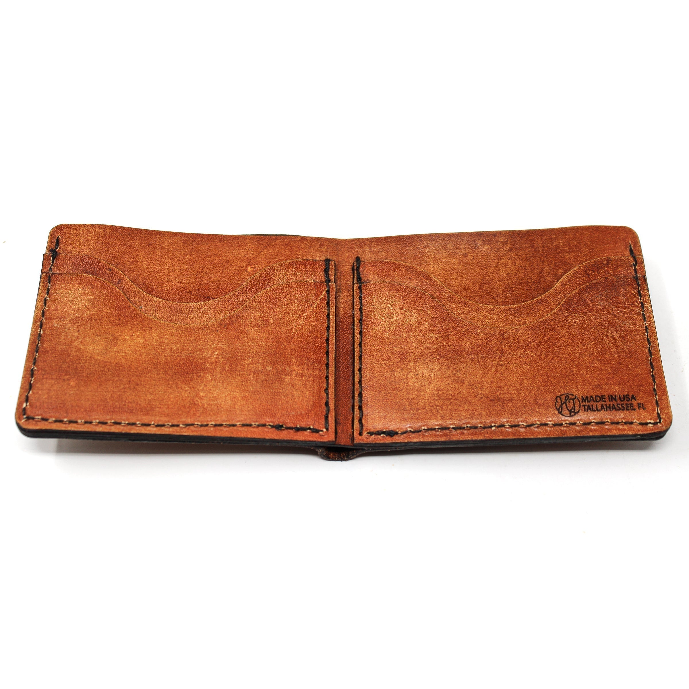 Leather Bill Fold Mens Wallet -  Mallard Retrieved