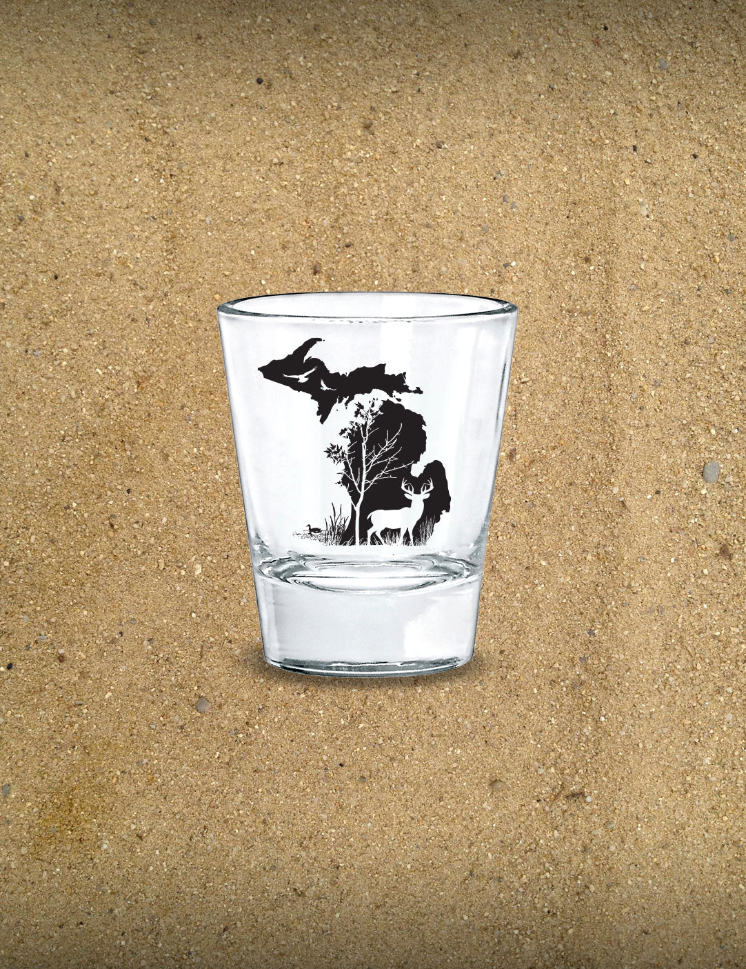 Michigan Deer in the Woods - Shot Glass