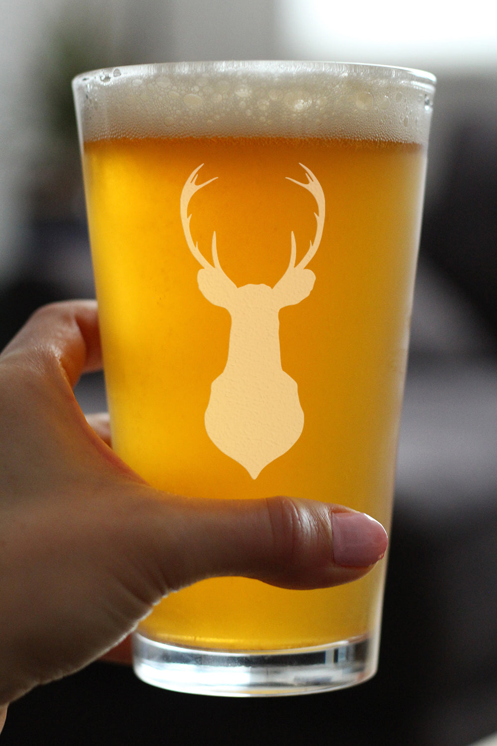 Deer Head - 16 Ounce Pint Glass