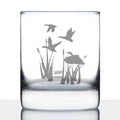 Duck Pond Whiskey Rocks Glass - Cabin Themed Gifts or Rustic Decor for Men and Women - Fun Whisky Drinking Tumbler - 10.25 oz