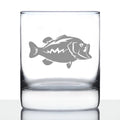 Largemouth Bass - Whiskey Rocks Glass - Bass Fishing Gifts for Fisherman - Fun Fish Cups & Lake House Decor - 10.25 oz Glasses