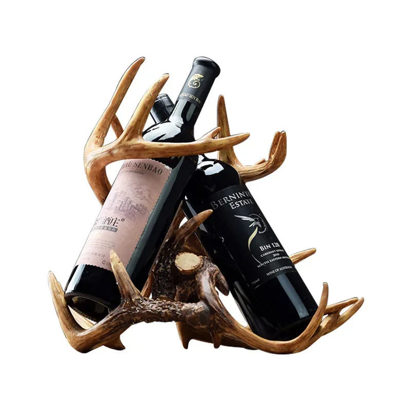 DecorBites™ Buckhorn Wine Holder - Decorative Resin Antlers Bottle Rack