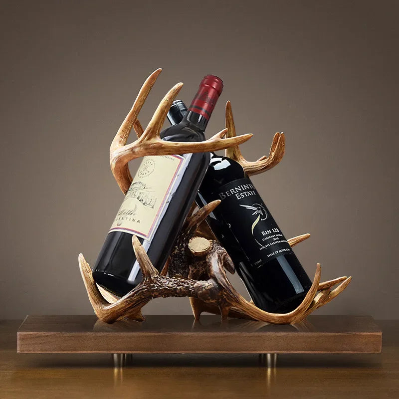 DecorBites™ Buckhorn Wine Holder - Decorative Resin Antlers Bottle Rack