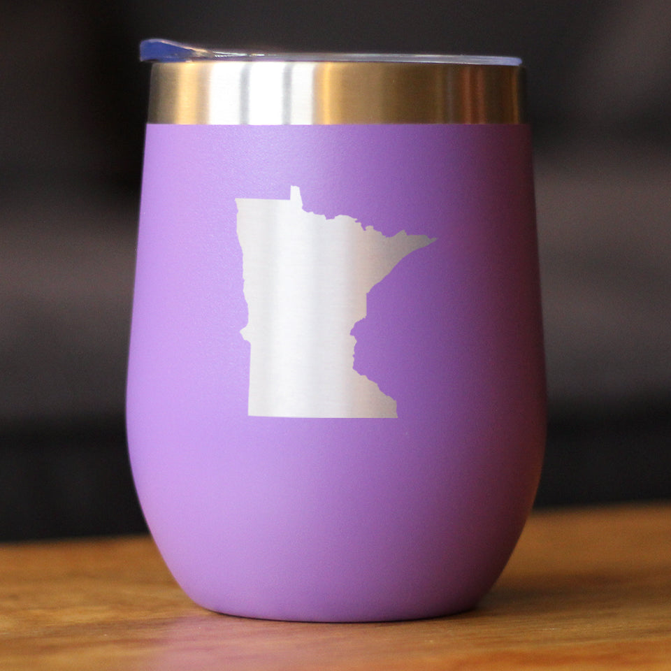 Minnesota State Outline - Wine Tumbler