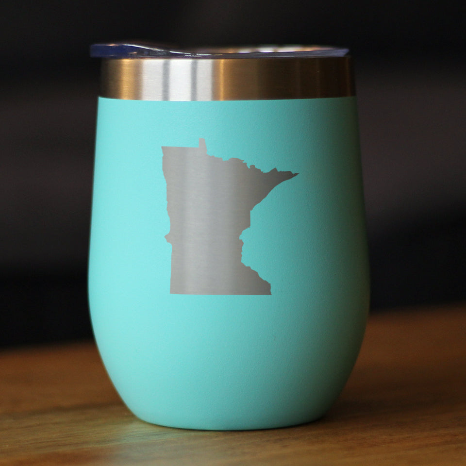 Minnesota State Outline - Wine Tumbler