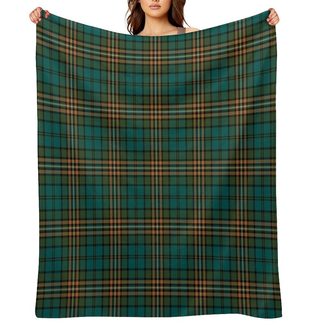 FITZSIMMONS (Fitzsimons) Tartan  Historic Irish Family Name Plaid Design Throw Blanket