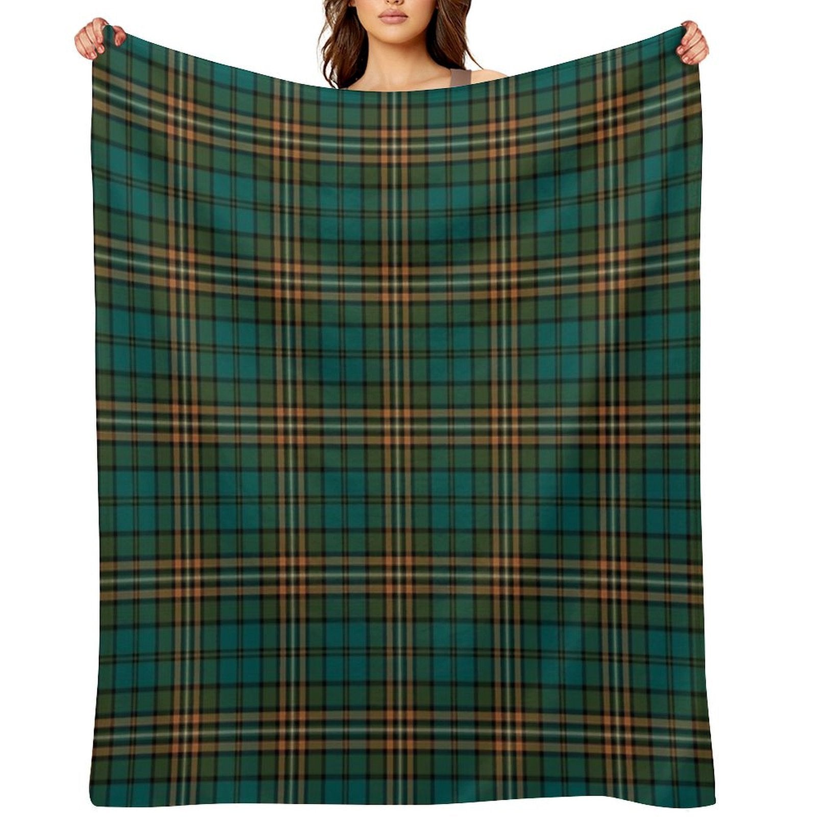 FITZSIMMONS (Fitzsimons) Tartan  Historic Irish Family Name Plaid Design Throw Blanket