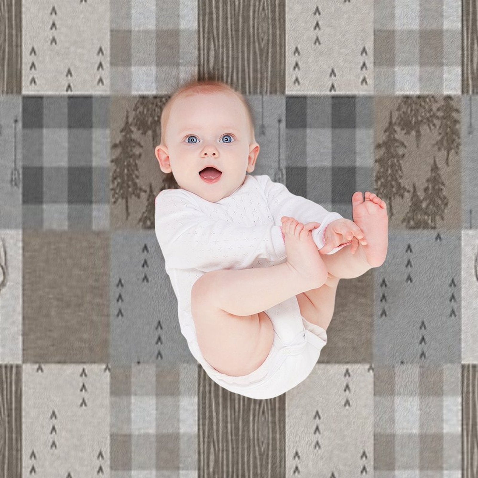 Deer Patchwork - Rustic Neutrals Throw Blanket