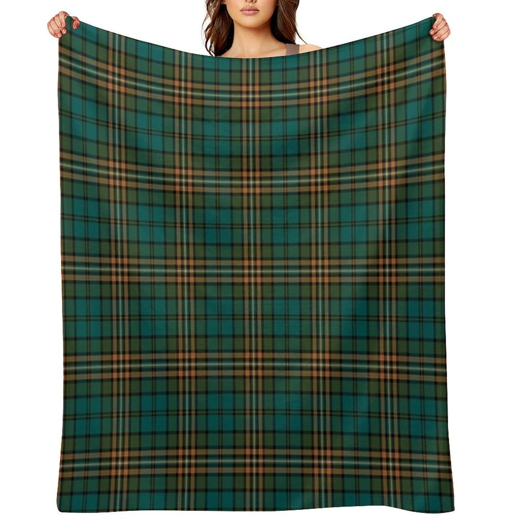 FITZSIMMONS (Fitzsimons) Tartan  Historic Irish Family Name Plaid Design Throw Blanket