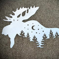 Moose Forest Night Sky Metal Wall Art