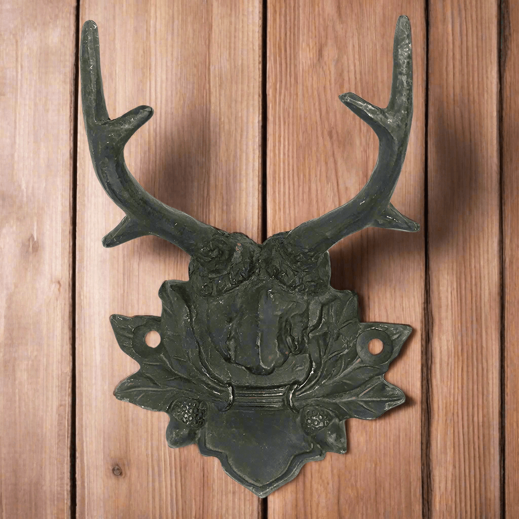 Rustic Antler Wall Hook with Vintage Lodge Design (Set of 2)