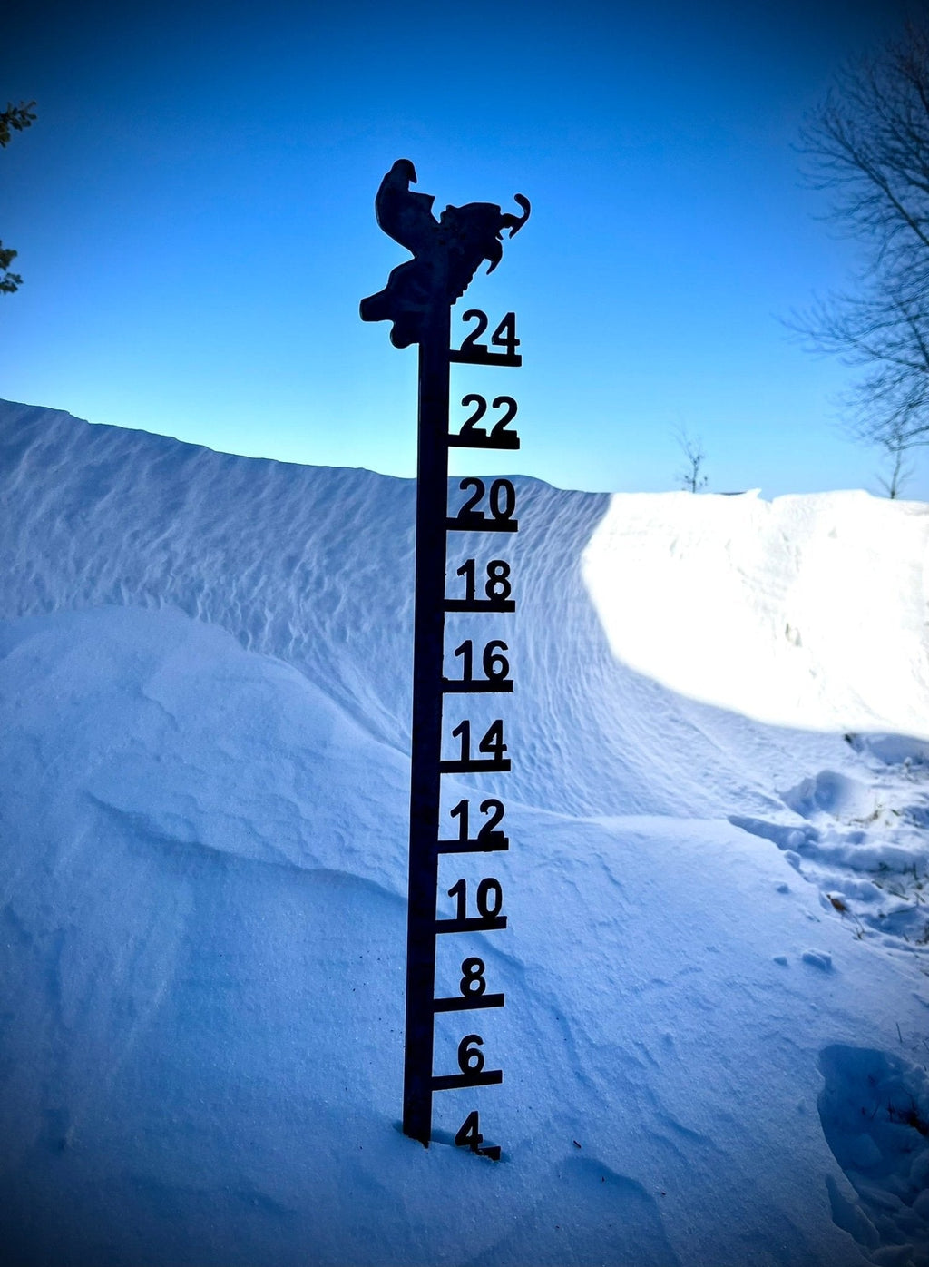 Steel Snowmobile Snow Gauge - 24-inch