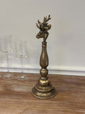 Vintage Brass Deer Head Candle Holders