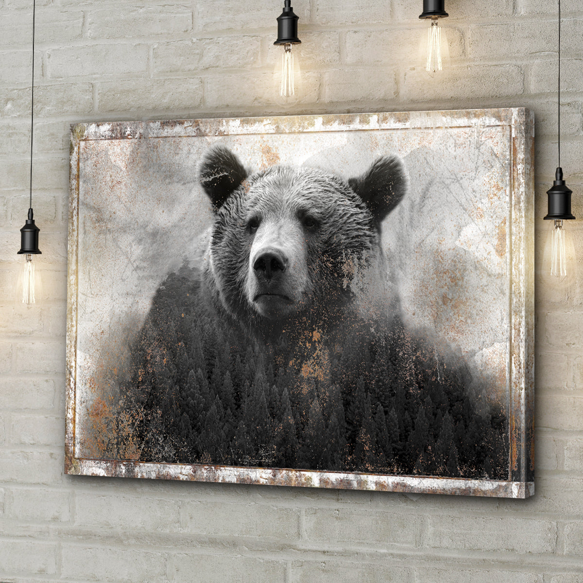 Animals Forest Bear Brown Canvas Wall Art